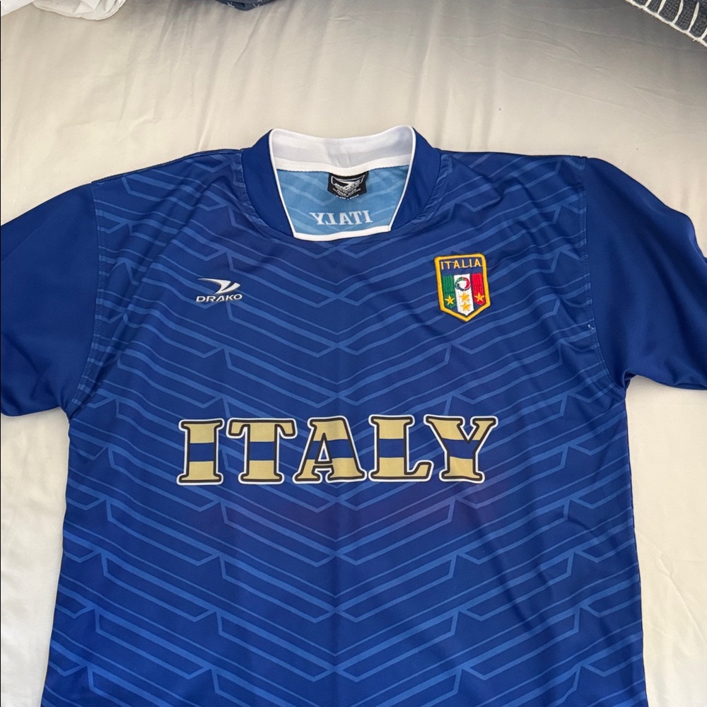 Diadora Blue Italy Soccer Shirt